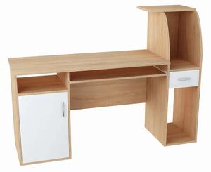 Skandynawskie biurko z nadstawką dąb sonoma + biały Z6-H61