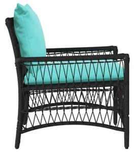 Krzesło ogrodowe z poduszką czarny 73 x 61 x 77 cm polirattan