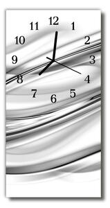 Zegar Szklany Pionowy Abstrakcja grafika linie biały