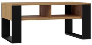 Minimalistyczna ława do narożnika dąb artisan + czarny K0-M67