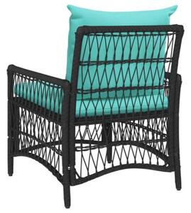 Krzesło ogrodowe z poduszką czarny 73 x 61 x 77 cm polirattan
