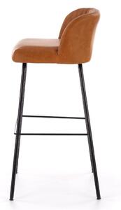 Pikowane krzesło barowe Eco skór Jasny brąz KLIO