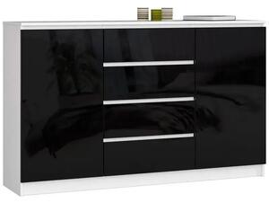 Nowoczesna komoda do salonu biały + czarny połysk M1-Z71