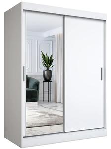 Biała szafa przesuwna z lustrem 150 cm N1-G74