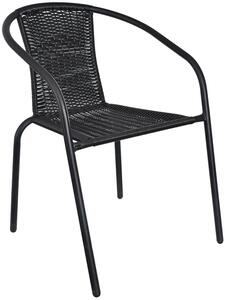 Czarny fotel ogrodowy typu bistro C4-K16
