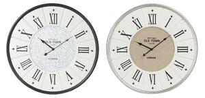 Emaga Zegar Ścienny DKD Home Decor Szary Beżowy Żelazo Drewno MDF (2 pcs) (60 x 5 x 60 cm)