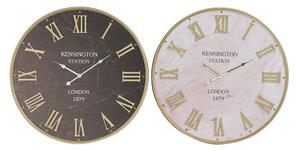 Emaga Zegar Ścienny DKD Home Decor Czarny Różowy Żelazo Drewno MDF (60 x 4.5 x 60 cm) (2 pcs)
