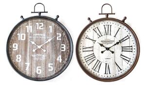 Emaga Zegar Ścienny DKD Home Decor Szary Biały Żelazo Drewno MDF (60 x 6 x 74 cm) (2 pcs)