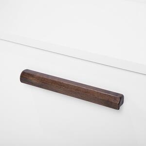 Szafka RTV z przechowywaniem półki drzwiczki drewniana biała z brązowym Alloa Beliani