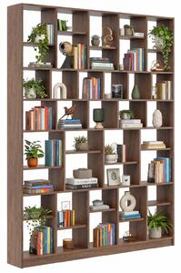 Orzechowy regał wysoki typu biblioteczka W9-D21