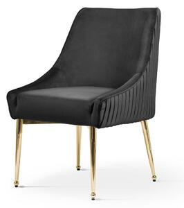 Stylowe krzesło Belluno czarne nogi złote/srebrne