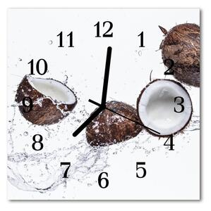 Zegar szklany kwadratowy Kokosy