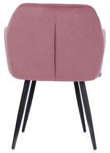 Krzesło Pikowane Glamour Welur Różowe ARGENTO