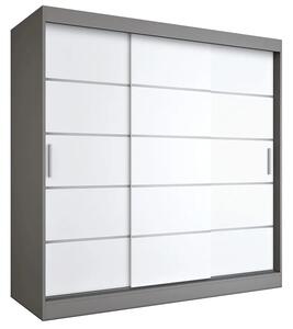 Szafa przesuwna antracyt + biały 200 cm C4-S25