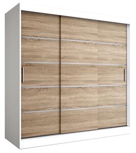 Szafa przesuwna biały + dąb sonoma 200 cm L2-N05