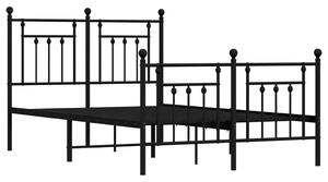 Czarne metalowe łóżko małżeńskie 150x200cm E1-P29