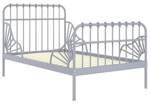 Szare metalowe łóżko rosnące z dzieckiem rozsuwane 80x130/200 cm - Kasja