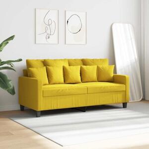 Sofa 2-osobowa, jasnoÅ¼Ã³Åta, 140 cm, tapicerowana tkaninÄ