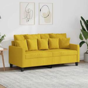 Sofa 2-osobowa, jasnoÅ¼Ã³Åta, 140 cm, tapicerowana tkaninÄ