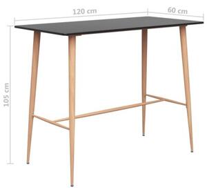 Stolik barowy, czarny, 120x60x105 cm
