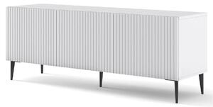 Biała szafka rtv z lamelami 150 cm L9-N18