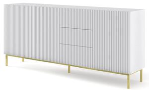 Biała komoda glamour z lamelami E1-E72