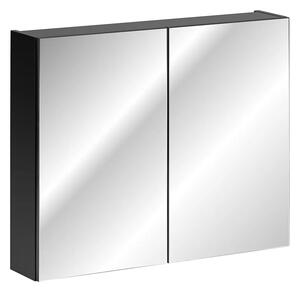 Czarna szafka z lustrem do łazienki 80 cm S6-D90