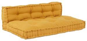 Poduszka do sofy paletowej 2 pcs żółty 120 x 80 x 38 cm tkanina