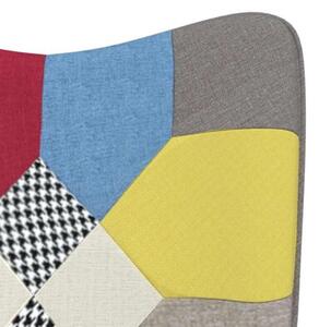 Fotel bujany z podnÃ³Å¼kiem, patchwork, obity tkaninÄ