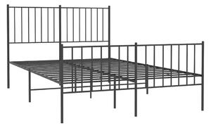 Czarne metalowe łózko małżeńskie 140x200cm L9-R72