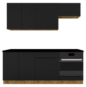 Komplet mebli kuchennych dąb artisan + czarny K4-G76