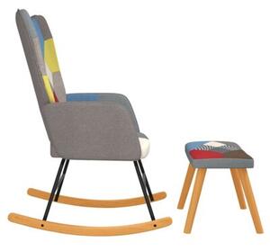 Fotel bujany z podnÃ³Å¼kiem, patchwork, obity tkaninÄ
