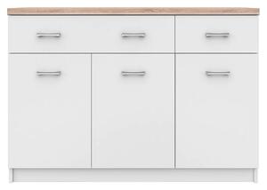 Biała Komoda Z Szafkami I 2 Szufladami 120 Cm E9-C96