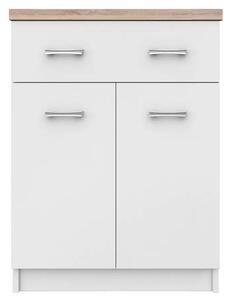 Biała komoda z szufladą i półkami 60 cm E8-N93