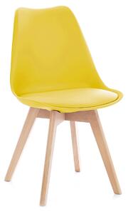 Krzesło do jadalni z poduszką Żółte TEMPA