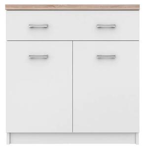 Biała komoda z szufladą i półkami 80 cm L3-W91