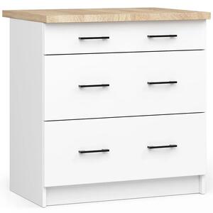 Biała komoda kuchenna z blatem i szufladami 80 cm S7-G52