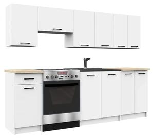 Zestaw Białych Mebli Kuchennych 240 Cm R8-M25