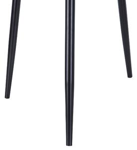 Zestaw 2 krzeseł do jadalni szary ekoskóra czarne metalowe nogi pikowane Maribel Beliani