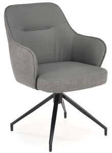 Popielaty fotel obrotowy tapicerowany Z8-C60