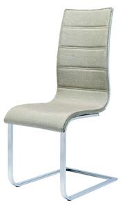 Nowoczesne krzesło tapicerowane Konferencyjne Eco skóra Biało-brązowe LIVORNO