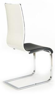 Krzesło Nowoczesne Metalowe nóżki Ekoskóra Czarno-Białe MOENO