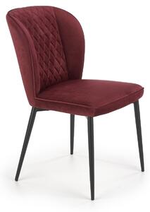 Krzesło tapicerowane do gabinetu stalowe nóżki Bordowe SALEM