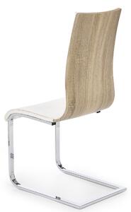 Nowoczesne krzesło tapicerowane Konferencyjne Eco skóra Biało-brązowe LIVORNO