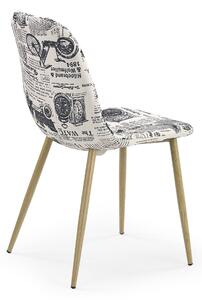 Krzesło tapicerowane Skandynawskie Czarno Białe ROBA