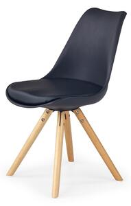 Nowoczesne krzesło do jadalni Drewno Lite Eco skóra KALWAS