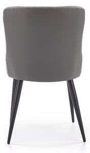 Grafitowe krzesło fotelowe tapicerowane Czarne nóżki TURQIL