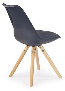 Nowoczesne krzesło do jadalni Drewno Lite Eco skóra KALWAS