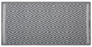 Nowoczesny dywan wykładzina zewnętrzna 90 x 150 cm geometryczny wzór szary Sikar Beliani