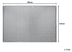 Nowoczesny dywan wykładzina zewnętrzna 120 x 180 cm geometryczny wzór szary Sikar Beliani